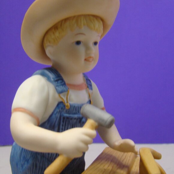 HOMCO DENIM DAYS "THE GO CART" PORCELAIN FIGURINE #15352-00 Farm with hang tag - Picture 2 of 16